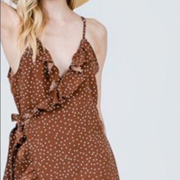 BONNIE HALTER DOT & RUFFLE MIDI DRESS - Picture 4 of 5